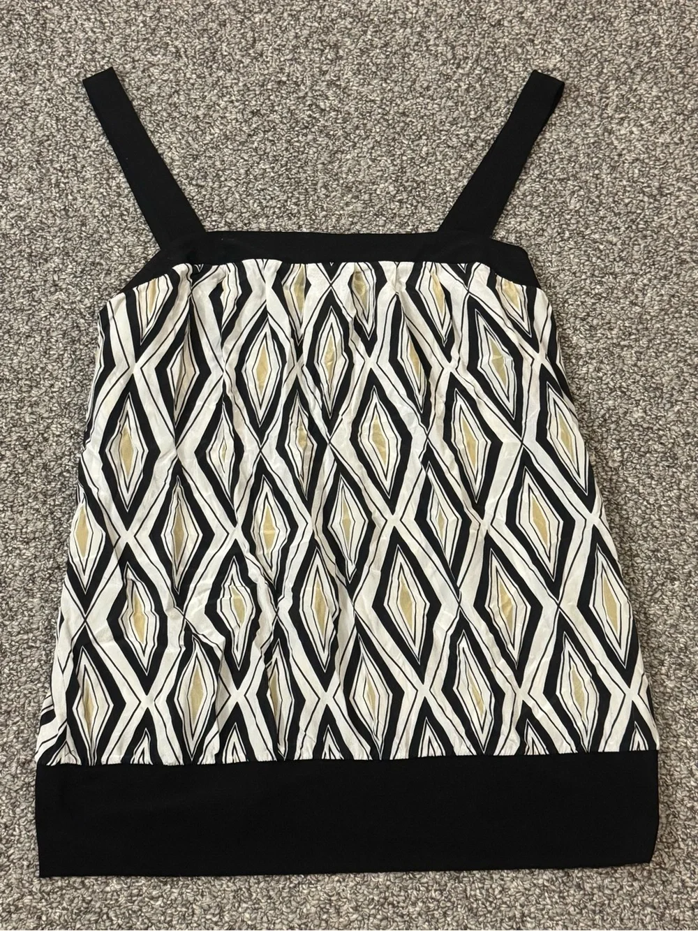 White House Black Market Black, White Geometric Print Camisole - Picture 2 of 6